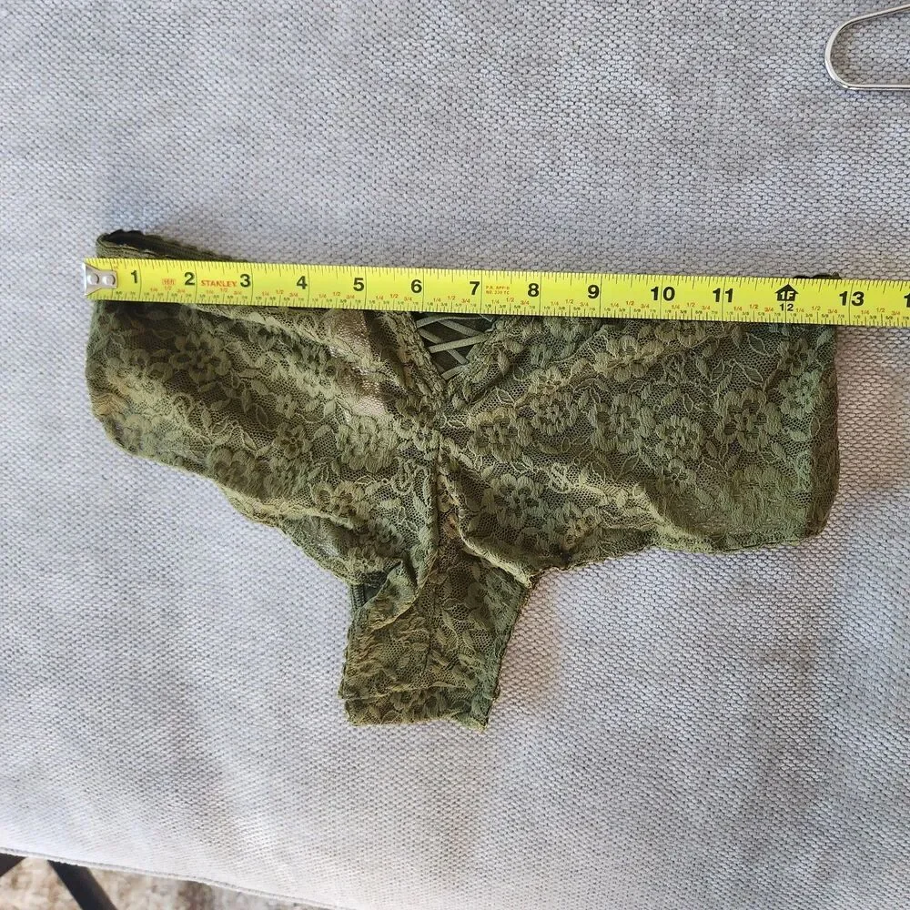 Victoria's Secret Small Green‎ Lacie Up Bow Cheeky Panty NWT